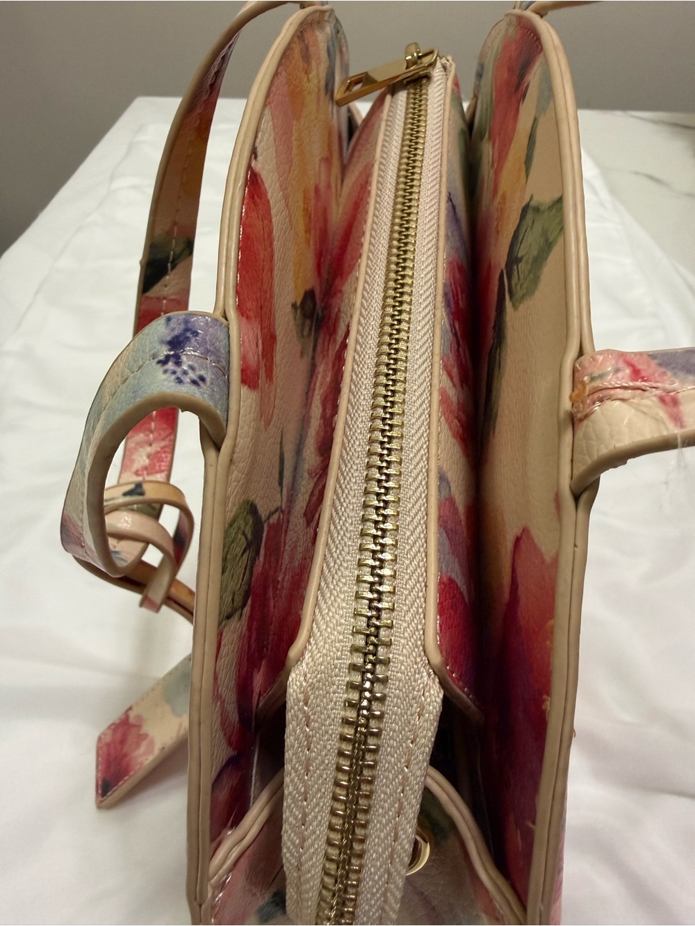 Floral Round Top Handle Bag Pink Multicolor Y2K - Picture 7 of 7